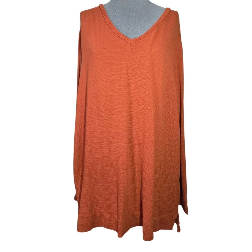 Adrianna Papell Orange V Neck Top Size XL